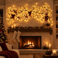 Willowglow Tree Branch Glow above a fireplace mantel